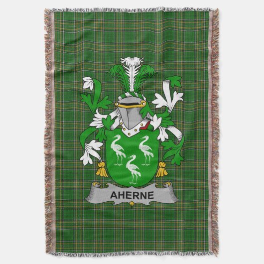 Irish Aherne oder Mulhern Coat of Arms Familienwap Decke (Vorderseite Vertikal)