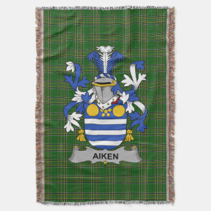 Irish Aiken Coat of Arms Familienwappen Irland Decke