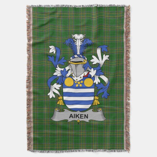 Irish Aiken Coat of Arms Familienwappen Irland Decke (Vorderseite Vertikal)