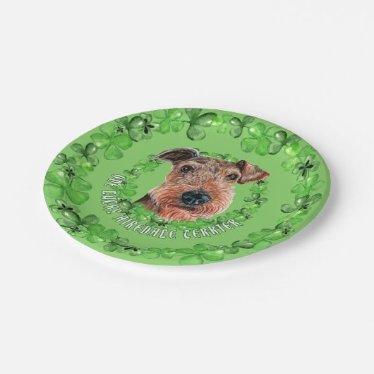 Irish Airedale Terrier Pappteller (Schrägansicht)