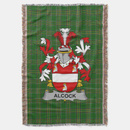 Irish Alcock Coat of Arms Familienwappen Irland Decke