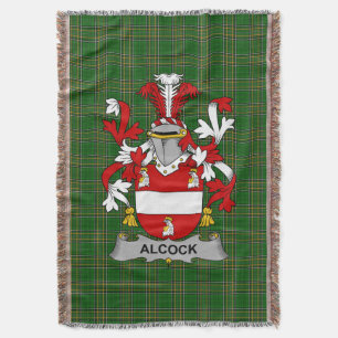 Irish Alcock Coat of Arms Familienwappen Irland Decke