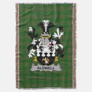 Irish Aldwell Coat of Arms Familienwappen Irland Decke