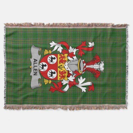 Irish Allen Coat of Arms Familienwappen Irland Decke (Vorderseite)