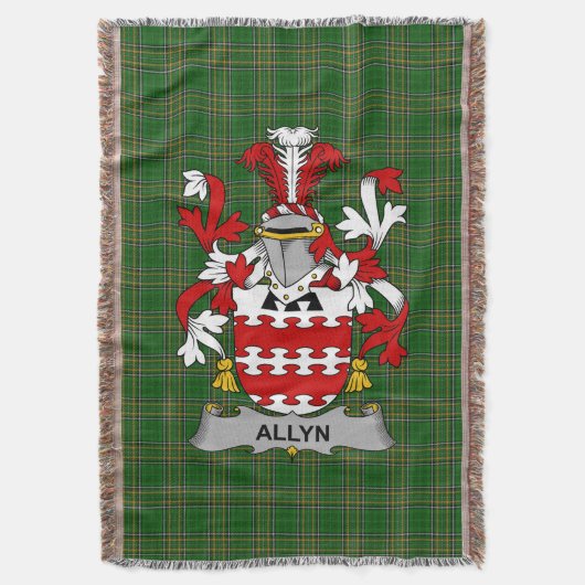 Irish Allyn Coat of Arms Familienwappen Irland Decke (Vorderseite Vertikal)