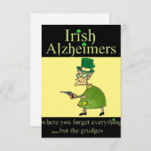 Irish Alzheimer's Humore St. Patrick's Day Mitteilungskarte (Vorne/Hinten)