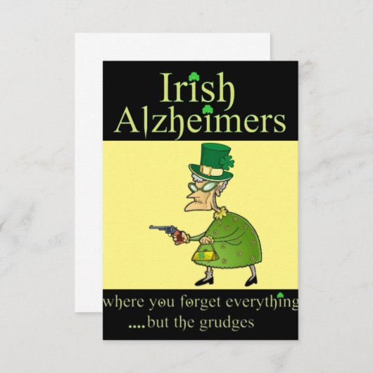 Irish Alzheimer's Humore St. Patrick's Day Mitteilungskarte (Vorne/Hinten)