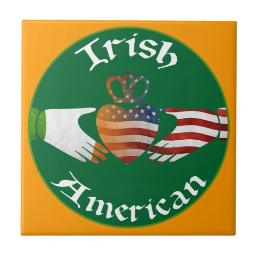 Irish American Claddagh Tile Fliese (Vorderseite)