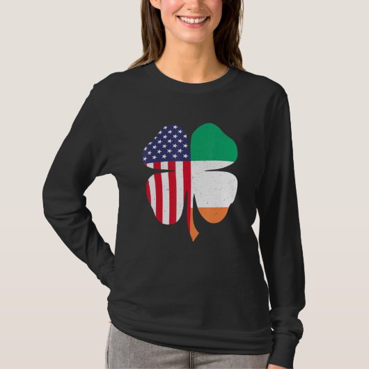 Irish American Clover Flag St. Patrick's Day T-Shirt (Vorderseite)