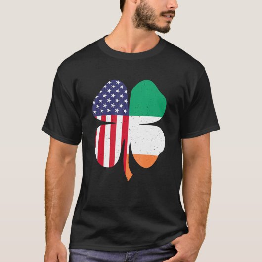 Irish American Clover Flag St. Patrick's Day T-Shirt (Vorderseite)