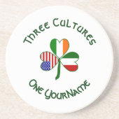 Irish American Fags Kleeblatt White Getränkeuntersetzer (Vorne)