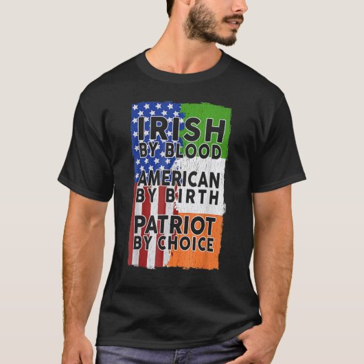 Irish American Flag Celtic Cross Funny St Patrick' T-Shirt (Vorderseite)