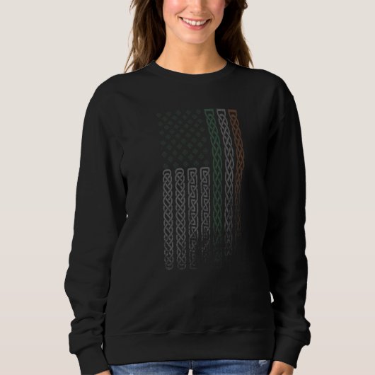 Irish American flag Celtic knot Patrick's day Irel Sweatshirt (Vorderseite)