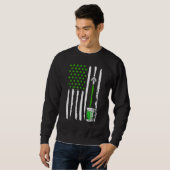 Irish American Flag Draft Beer Shamrock St Patrick Sweatshirt (Vorne ganz)