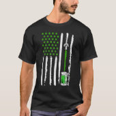 Irish American Flag Draft Beer Shamrock St Patrick T-Shirt (Vorderseite)