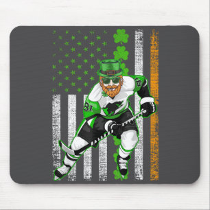 Irish-American Flag Glücklicher Hockey St. Patrick Mousepad