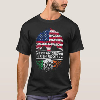 Irish American Flag Grown Roots St. Patrick's Day T-Shirt
