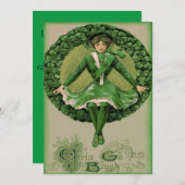 Irish American Flag Harp of Erin Kleeblatt Einladung (Vorne/Hinten)