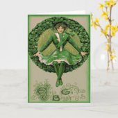 Irish American Flag Harp of Erin Kleeblatt Karte (Gelbe Blume)