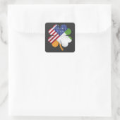 Irish American Flag Ireland Flag Quadratischer Aufkleber (Tasche)