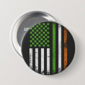 Irish American Flag Ireland Flag Round Button (Vorne & Hinten)