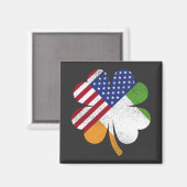 Irish American Flag Ireland Flag Square Magnet (Vorderseite/Rückseite)