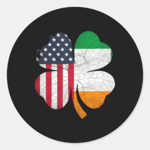 Irish American Flag Ireland Flag St Patricks Day G Runder Aufkleber