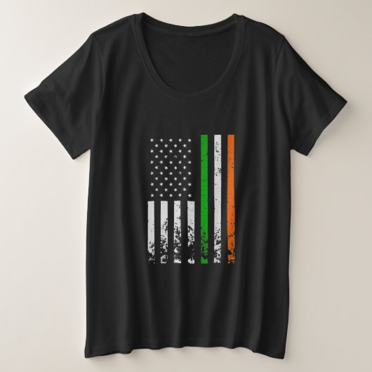 Irish American Flag Ireland Flag ST PATRICKS DAY Große Größe T-Shirt (Design vorne)