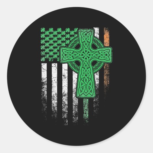 Irish American Flag Ireland Flag ST PATRICKS DAY Runder Aufkleber (Vorderseite)
