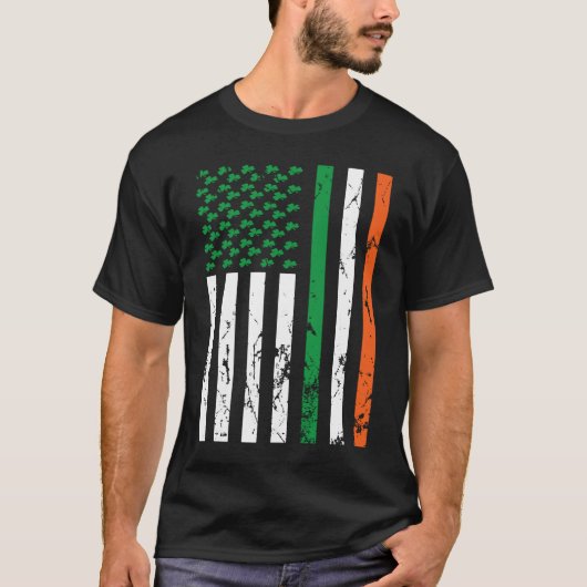 Irish American Flag Ireland St Patrick's Day Funny T-Shirt (Vorderseite)