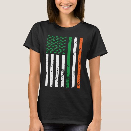 Irish American Flag Ireland St Patrick's Day Funny T-Shirt (Vorderseite)