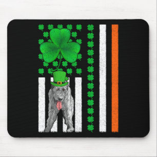 Irish American Flag Irish Wolfhound Dog St Patrick Mousepad