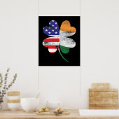 IRISH AMERICAN FLAG Irland Kleeblatt Poster (Küche)