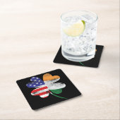IRISH AMERICAN FLAG Irland Kleeblatt Rechteckiger Pappuntersetzer (Vor Ort)