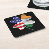 IRISH AMERICAN FLAG Irland Kleeblatt Rechteckiger Pappuntersetzer (angewinkelt)