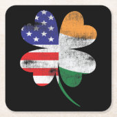 IRISH AMERICAN FLAG Irland Kleeblatt Rechteckiger Pappuntersetzer (Vorderseite)