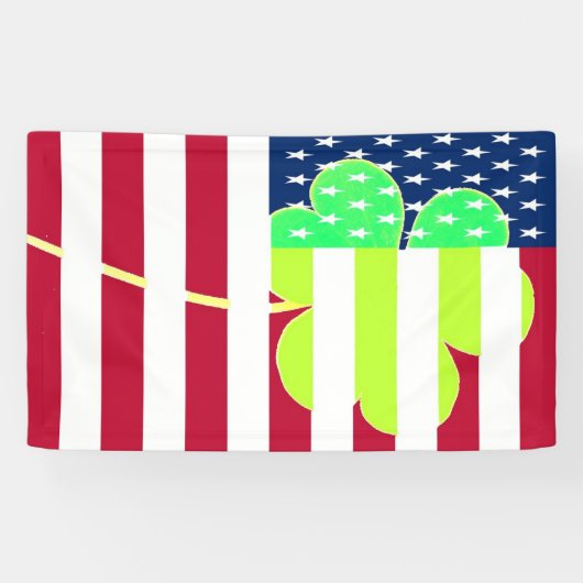 Irish American Flag Kleeblatt Clover St. Patrick Banner (Horizontal)