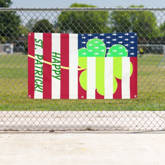 Irish American Flag Kleeblatt Clover St. Patrick Banner (Insitu)