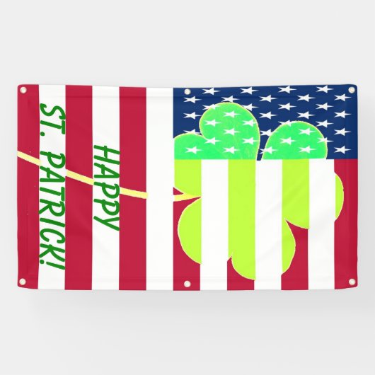 Irish American Flag Kleeblatt Clover St. Patrick Banner (Horizontal)