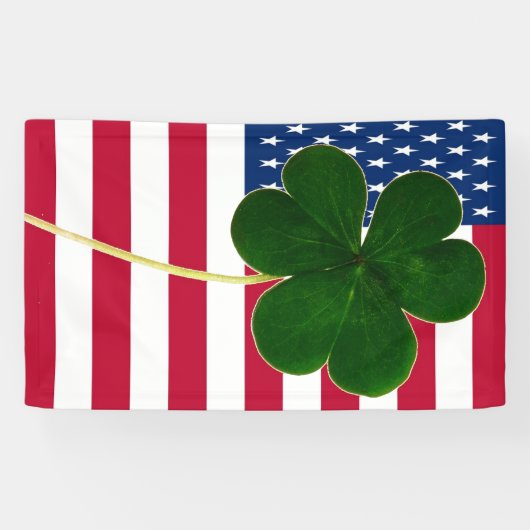 Irish American Flag Kleeblatt Clover St. Patrick Banner (Horizontal)