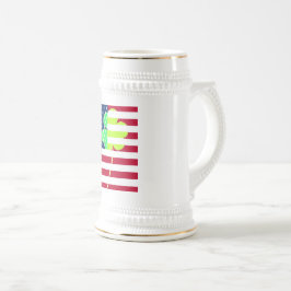Irish American Flag Kleeblatt Clover St Patrick Bierglas