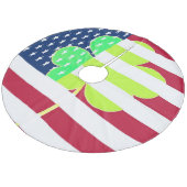 Irish American Flag Kleeblatt Clover St. Patrick Fleece Weihnachtsbaumdecke (Schrägansicht)