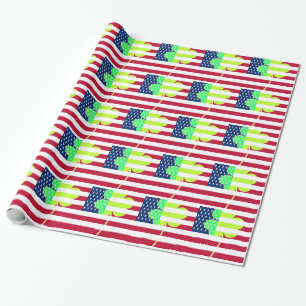 Irish American Flag Kleeblatt Clover St. Patrick Geschenkpapier