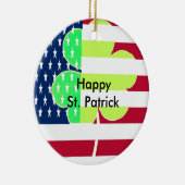 Irish American Flag Kleeblatt Clover St. Patrick Keramik Ornament (Rechts)