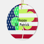Irish American Flag Kleeblatt Clover St. Patrick Keramik Ornament (Links)