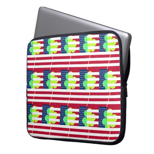 Irish American Flag Kleeblatt Clover St. Patrick Laptopschutzhülle (Vorderseite Links)