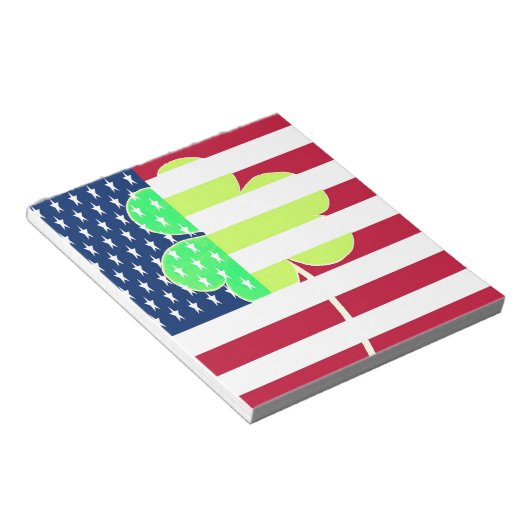 Irish American Flag Kleeblatt Clover St. Patrick Notizblock (angewinkelt)