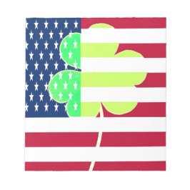 Irish American Flag Kleeblatt Clover St. Patrick Notizblock