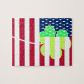 Irish American Flag Kleeblatt Clover St. Patrick Puzzle (Horizontal)