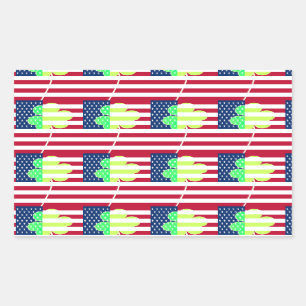 Irish American Flag Kleeblatt Clover St. Patrick Rechteckiger Aufkleber